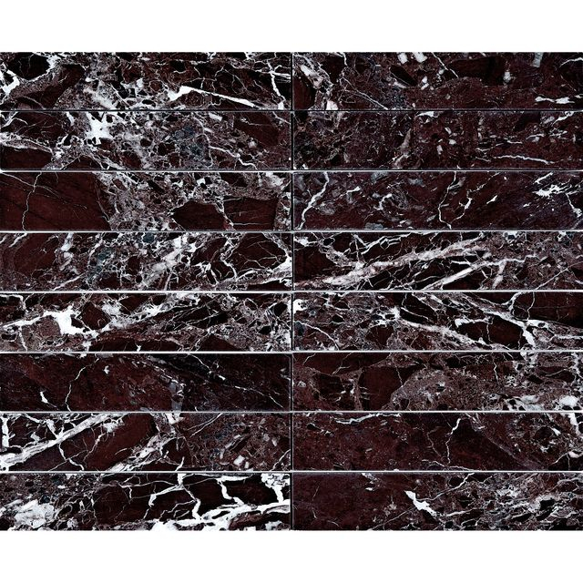 Rosso Levanto Strip Marble Mosaic Tile-JLH24