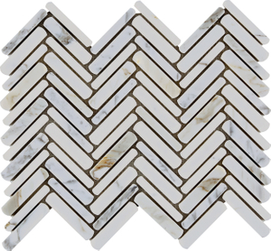Calacatta Gold Chevron Marble Mosaic-CAG13