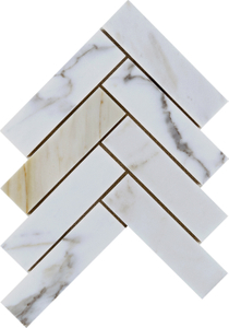 Calacatta Gold Herringbone Mosaic-CAG20