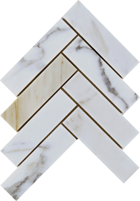 Calacatta Gold Herringbone Mosaic-CAG20