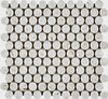 Golden Beige Round Stone Mosaic Tile-BOT12