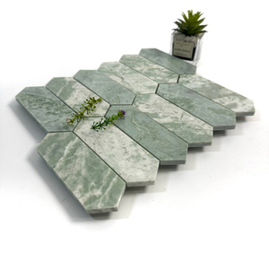 Green Marble Mosaic with Floral Patterns