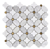 Black Stone Mosaic Tile - Flower Pattern