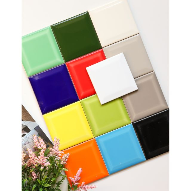 Colorful Beveled Subway Tile 100mm