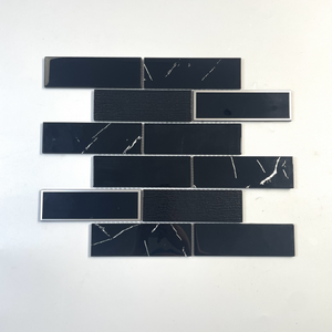 Glossy Silver Electroplated Glass Mosaic 