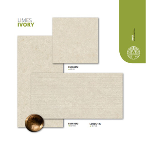 Beige Limestone Look Porcelain Tile for Modern Interiors-Limes Ivory