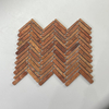 Red Travertine Herringbone Mosaic-TRR13