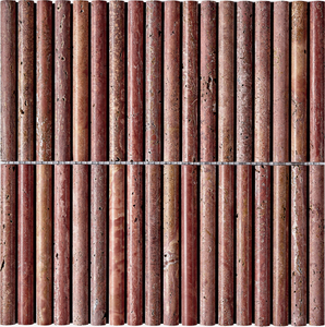 Red Travertine Cylinder Rod Mosaic-TRR22
