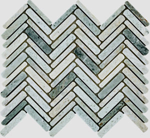 Emerald Marble Herringbone Mosaic-EME13
