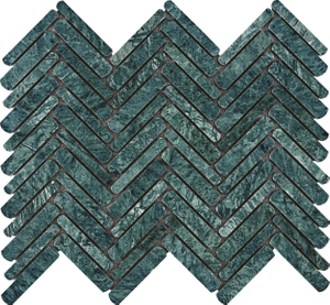 Indian Green Marble Herringbone Mosaic–IND13 