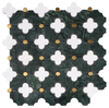 Black Stone Mosaic Tile - Flower Pattern
