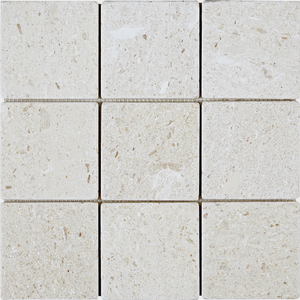 Golden Beige Square Stone Mosaic-BOT23