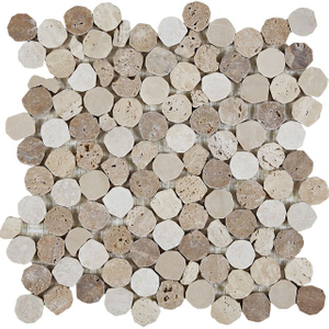 Beige Travertine Pebble Mosaic -TRV42F