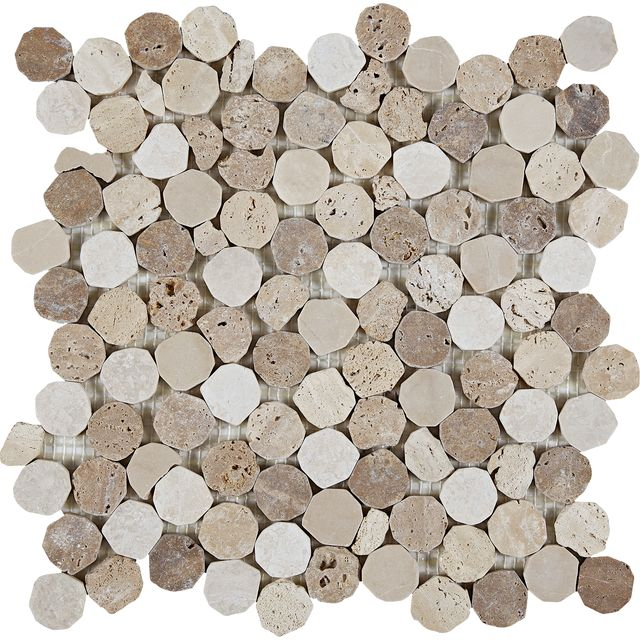 Beige Travertine Pebble Mosaic -TRV42F