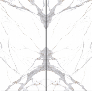 1600x3200x12mm Calacatta Gold Book Match Sintered Slab for Countertop