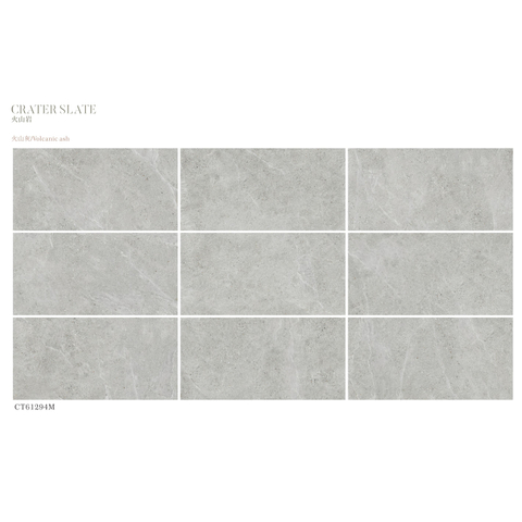Large Format Porcelain Tile 600x1200-Crater Volcanic Ash