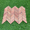 Red Travertine Herringbone Mosaic-TRR13