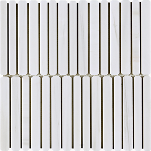 Star White Long Strip Marble Mosaic Tile-XB11