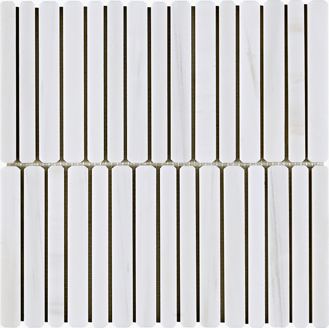 Star White Long Strip Marble Mosaic Tile-XB11