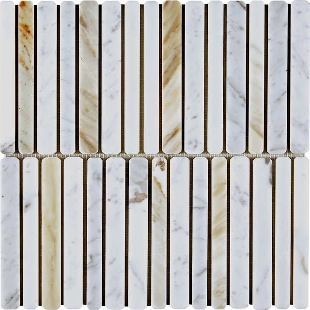 Calacatta Gold Marble Strip Mosaic-CAG11