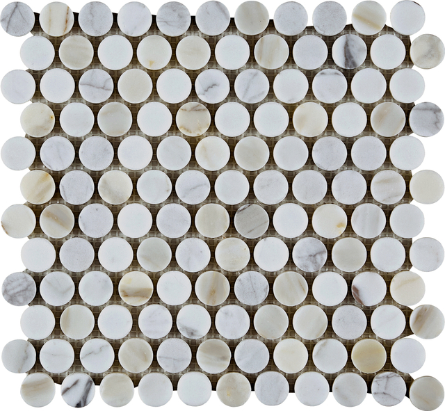 Calacatta Gold Penny Round Mosaic-CAG12